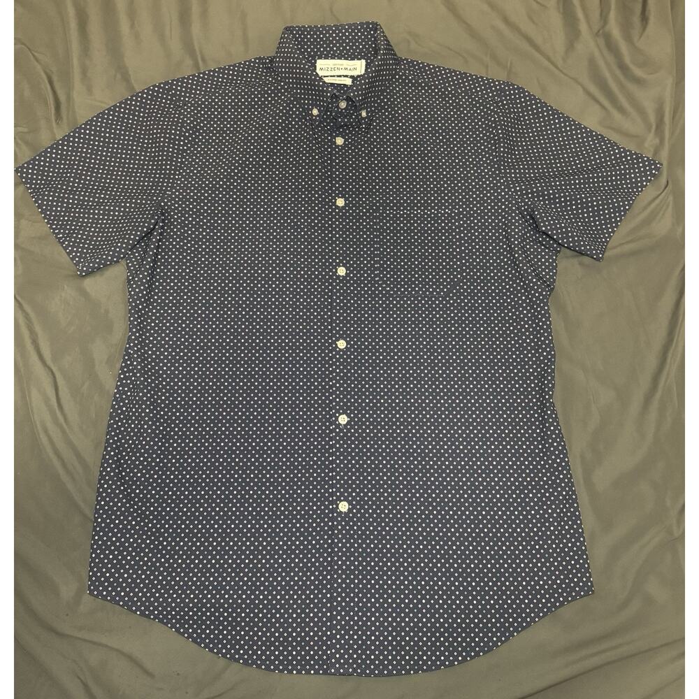 Mizzen+Main Leeward Shirt Men XL Blue Geometric Button Down Performance S/S
